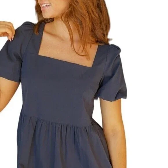 Mod REF THE ZARIA DRESS NAVY SQUARE NECK SIZE SMALL STYLE DR2436 - Picture 2 of 13